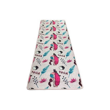 WELLHOME Alfombra de yoga MULTICOLOR antibacteriano con espesor de10mm - 60x200 cm - 100% poliéster