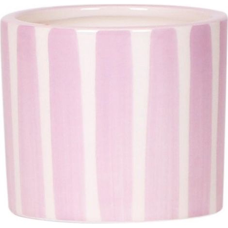 Cache-pot en Céramique à Rayures Peintes Rose pour Décoration Intérieure Ø 6 cm - PANGIVO (1/3)