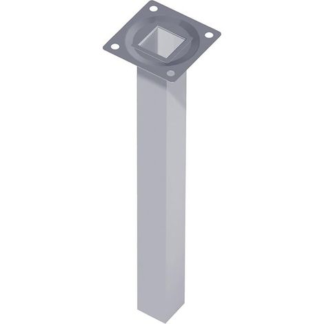 Möbelfüße Tischbeine (quadratische) Möbelbeine 25x200 mm Tischfuß Stahl silber
