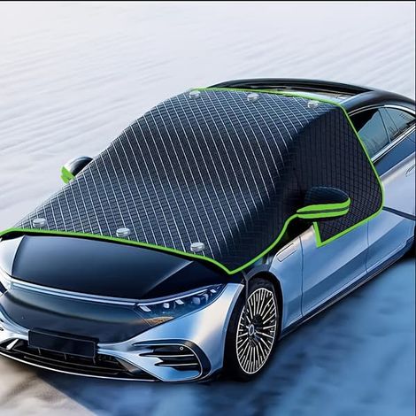 Housse de protection universelle pour les véhicules et les SUV:, en tissu Oxford fendu avec protection UV, résistante au gel et à la neige, à installer Noir Vert