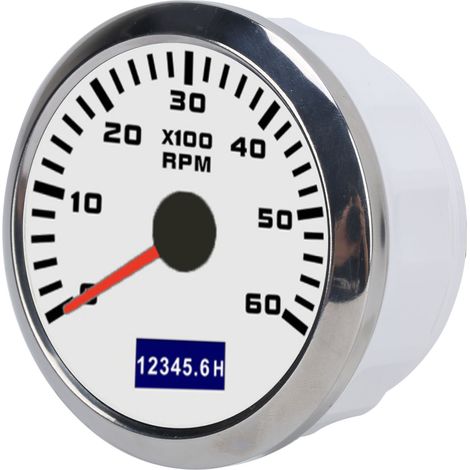 Compte-tours de voiture 85 mm à faible consommation avec aiguille rouge, universel pour automobiles et bateaux, 9-32 V CC (1/5)