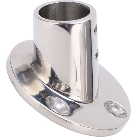 Bootshandlauf, runde Bodenhalterung aus Edelstahl 316, für 25 mm/1 Zoll Rohr, 60° (1/5)