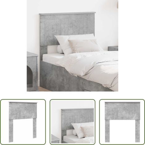 vidaXL Cabecero Gris Concreto Madera de ingeniería (1/5)