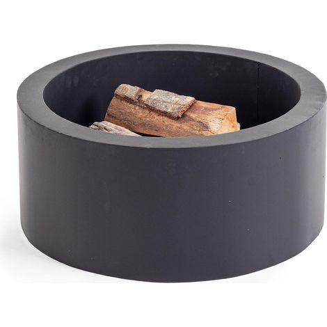 Braciere basso rotondo 60x26cm da esterno giardino Nebraska YES - Nero