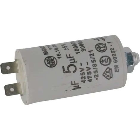 Cyclingcolors – Condensateur de démarrage 5µF 450V Ø30mm longueur 56mm – Fixation M8 – 2 cosses – Performance fiable pour appareils électriques