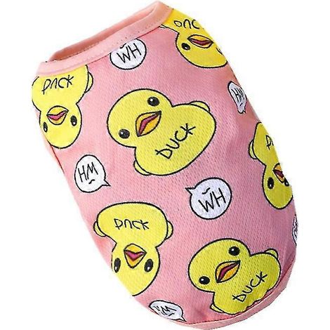 Ropa adorable para perros pequeños con estampado de patos, camiseta de algodón para cachorros y gatos, chaleco de verano para mascotas, camisetas para chihuahuas y pugs. (1/5)