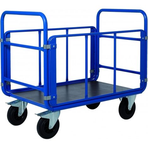 PROVOST - Chariot industriel Provost à 4 côtés tubulaires en acier - Bleu RAL 5019