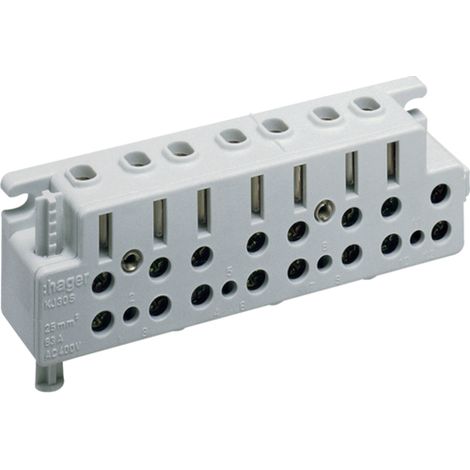 Hager KJ30S 4P Gris Bloque para Terminal eléctrica - Electrical Terminal Block (130 mm, 32 mm, 42 mm, 400 V)