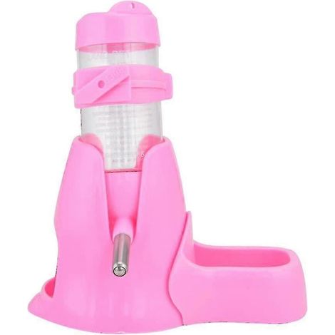 Petite bouteille d'eau pour animaux de compagnie + bouteille d'eau de 80 ml, abreuvoir en plastique pour hamsters, rose (1/5)