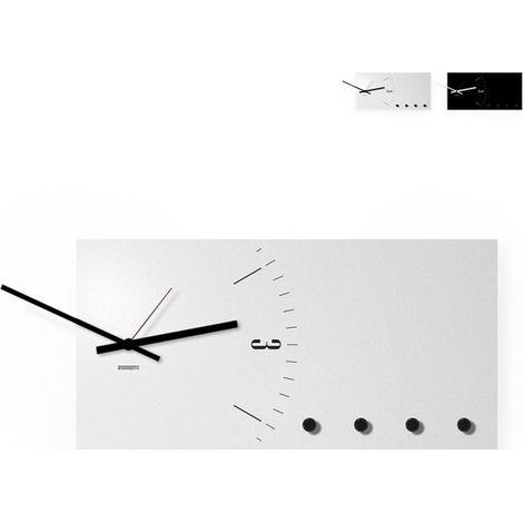 Horloge murale organiseur porte-clés tableau magnétique Clock&More - Gris (1/5)