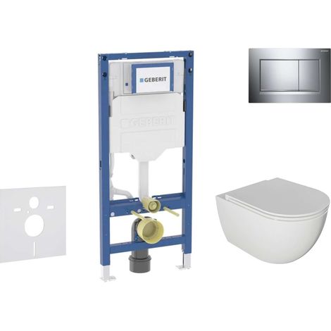 Geberit Duofix - Set Vorwandelement, Oudee-WC mit Softclose-Sitz und Sigma30-Betätigungsplatte, Chrom SANI11CA1121B (1/5)
