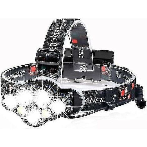 Lampara Frontal - 40000 Lm - Estanca IPX6 - Recargable USB - 7 Led - 8 Modos - Para Senderismo Camping Caza Pesca - 1 Unidad (1/5)