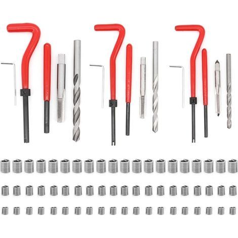 Lntyq 75 Pièces Réparation des Filetages M5 M6 M8 Kit de Réparation de Filetage Filet Rapporté Helicoil Insert (1/5)