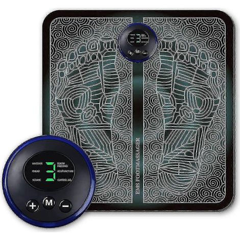 Appareil de massage électrique pour les pieds EMS - Massage de la circulation, réflexologie plantaire - 6 modes, 9 niveaux-AquaForge (1/5)