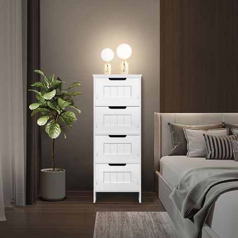 4 Tier Bathroom Cabinet Shelf Cupboard Storage Free Standing Shelving Utility (1/5)