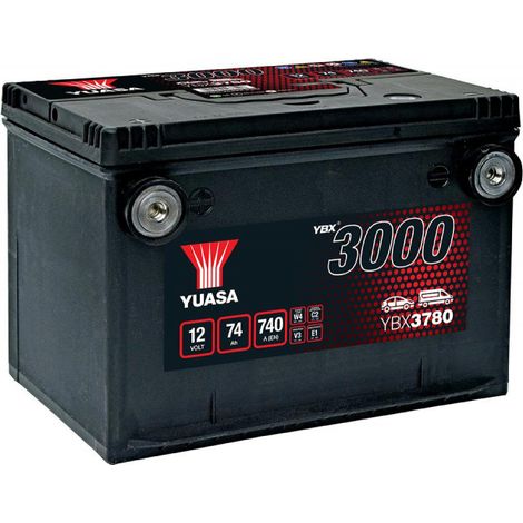 Yuasa – Batterie voiture 12V 74Ah YBX3780 – 740A puissance de démarrage – Technologie plomb calcium – Sans entretien (1/3)