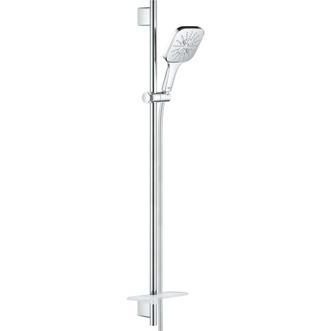 Grohe Rainshower SmartActive Cube - Set doccetta 130 9,5 l/min, 3 getti, asta 90 cm e flessibile, cromo 26587000 (1/5)