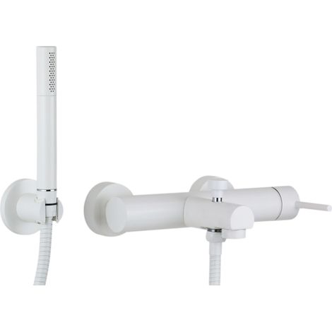 Miscelatore vasca esterno bianco opaco Gattoni Easy 2201/22BO  Bianco opaco - Con set doccia (1/2)
