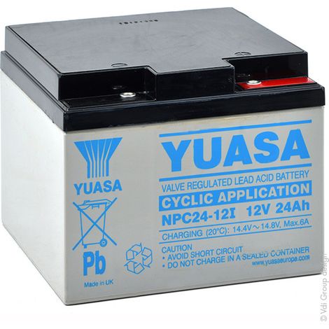 Yuasa - Batterie plomb AGM YUASA NPC24-12I 12V 24Ah M5-F