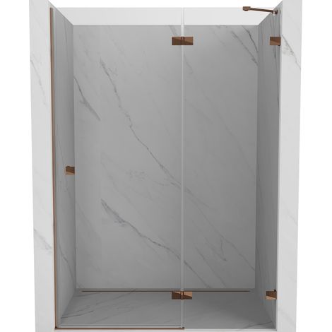 Mexen Lunar porte de douche pivotante droite 140 cm, transparent, or rose - 834-140-000-60-00-P (1/5)