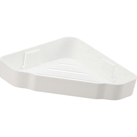 Étagère d'angle de rangement, en plastique, multifonctionnelle, grande capacité, étagère de douche simple 0403 (1/4)