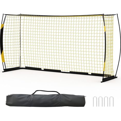Grand But de Football 366 x 104 x 183 cm - Cadre Métallique Robust avec Filet Renforcé - Idéal pour Jardin, Club et Entraînement (1/5)