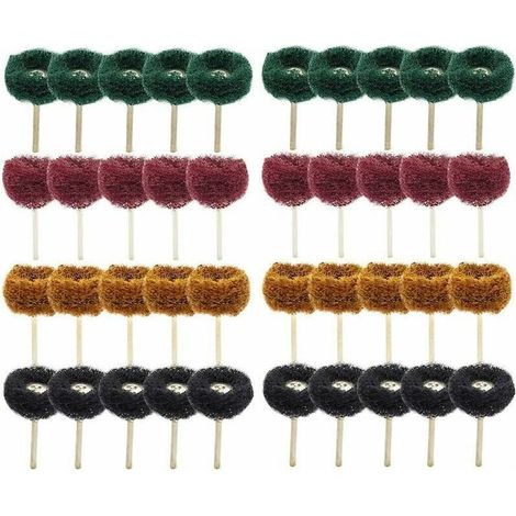 40Pcs 1"(25mm) Roue abrasive Roue de polissage pour Dremel Outil rotatif (1/4)