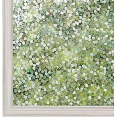 (45 x 200 cm) Elektrostatische Fensterfolie, Sichtschutz, Fensterfolie mit Kreismuster für Zuhause, Schlafzimmer, Büro, Badezimmer