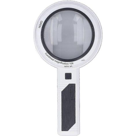 Vergrößerungsglas kompatibel mit 3x, 5x und 10x. Dank LED-Beleuchtung und handlicher Größe ideal zum Lesen. (1/4)