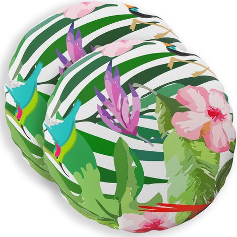 Cushion Cover 2 pcs HEERLEN Black Ø 60 cm Polyester vidaXL