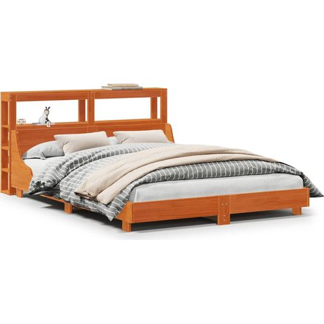 Maison Exclusive - Massivholzbett ohne Matratze Wachsbraun 150x20