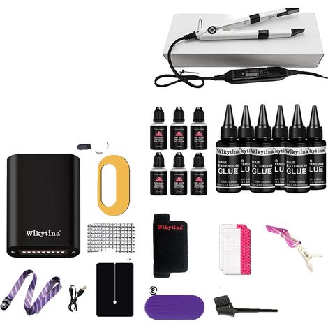Machine à extensions de cheveux, technologie de lumière UV, design portable, Kit d'outils 3 (1/2)