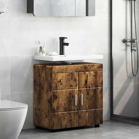 vidaXL Ensemble d'armoire de salle de bain TULUM Chêne fumé (1/5)