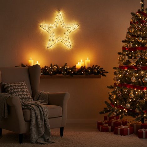 Stella natalizia in ferro con 500 Led bianco caldo decorazione da interno (1/3)