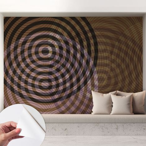Fotomurale adesivo - parete decorativa - decorazione casa - stile moderno parete - Cerchi ipnotici 208x146 cm (1/5)