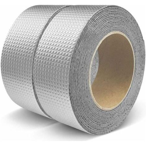2 Pieces Butyl Tape Roof Waterproofing Tape: Aluminum Butyl Sealing Tape, XU, 50mm x 5m, Anti Water Leak Tape for Outdoor Use - (1/4)