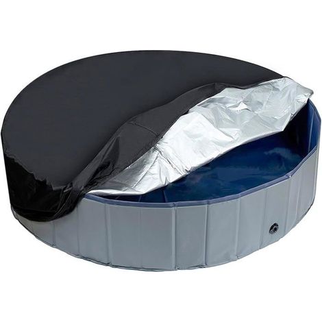 Bâche De Piscine Ronde Pour Enfants - Bâche De Piscine Pour Chien - Noir - 122 X 30 Cm (1/4)