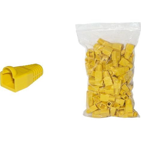 Accessoires de connexion link capuchons RJ45 6mm jaune 100 pcs