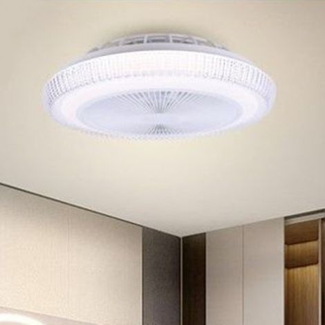 TRADE SHOP - Plafoniera Soffitto Led Lampadario Con Ventilatore Telecomando Luce 3000-6500k 42279 -