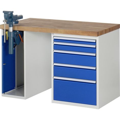 Rau Werkbank 7511A2, B1250xT700xH890mm, 5x Schublade-TA, 1x SSKL (1/5)