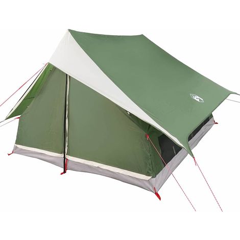vidaXL Tienda Familiar con techo Verde y blanco 315 x 286 x 200 cm (1/2)