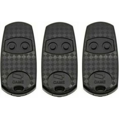 Lot de 3 télécommandes CAME TOP 432 EV, 2 canaux, 433,92 MHz, 69 x 12 x 32 mm
