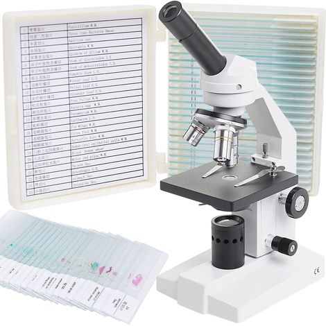 Microscope biologique monoculaire Techrebal BM ONE 400x + 25 échantillons (1/5)