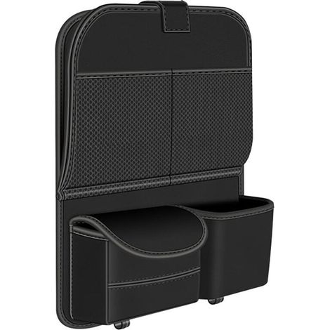 Borsa portaoggetti per schienale del sedile auto, tavolo pieghevole, tavolo da pranzo, borsa multifunzionale per auto in nero (1/2)