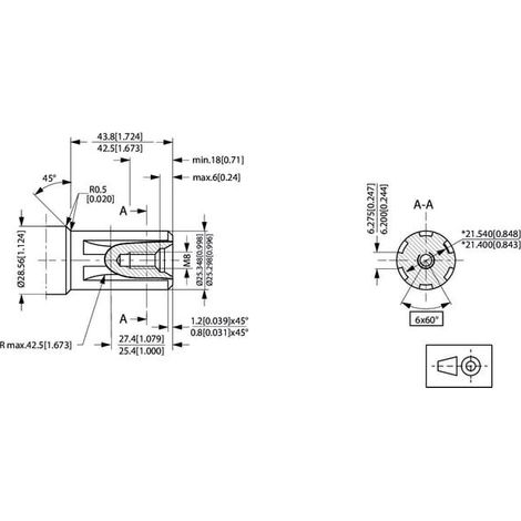 Eje motor orbit. di谩metro1 pul. Z6 A2 DANFOSS OMRX25011185576
