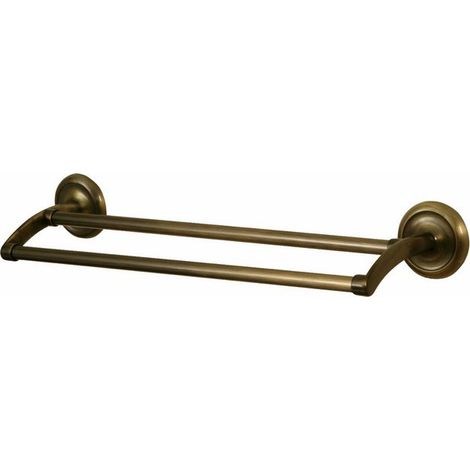 Doppelhandtuchhalter im Deco-Stil, Messing antik, Länge 670 mm (1/2)