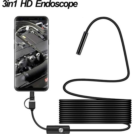 Caméra endoscope pour téléphone portable objectif de cordon de 1,5 m ordinateur Android interface Type-c/USB (1/5)