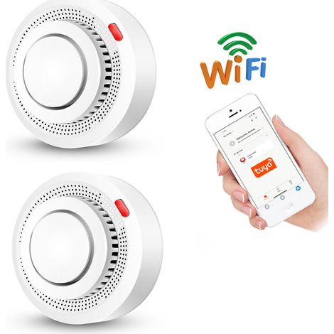 2 détecteurs de fumée Wi-Fi pour la sécurité de la maison (application Tuya Smart Life) (1/5)