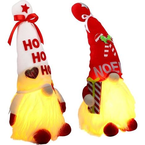 Lot de 2 poupées gnomes de Noël, gnome de Noël suédois, gnome de Noël en peluche tricotée (1/5)