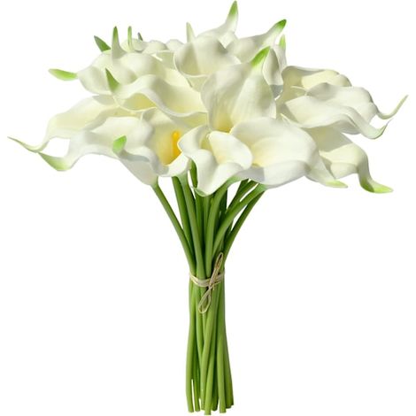 20 tiges de callas artificielles en soie pure pour la maison et la cuisine-AquaForge (1/5)